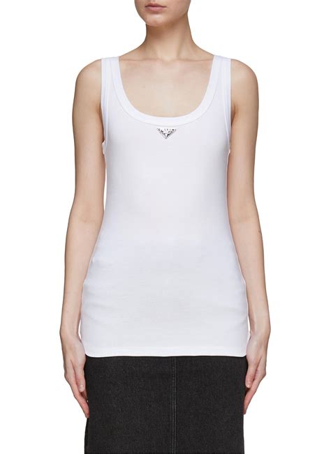 prada ribbed tank top pink outlet|prada tank tops.